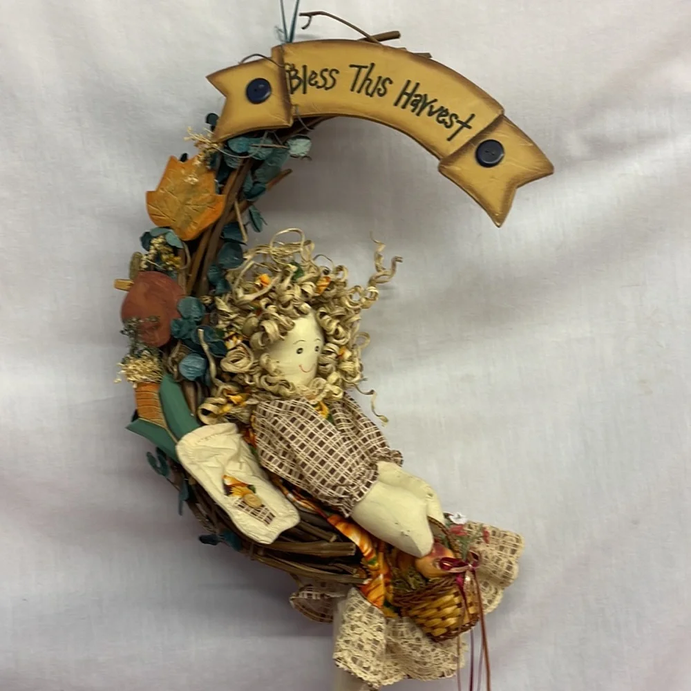 ABC Half Moon Harvest Angel Wreath. Made in China